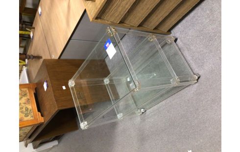 DESSERTE A ROULETTES VERRE PLEXI