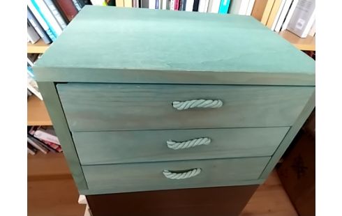 BLOC TIROIRS Vert 3t corde pin