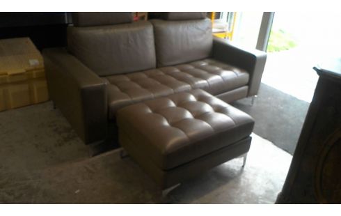 CANAPE CUIR + REPOSE