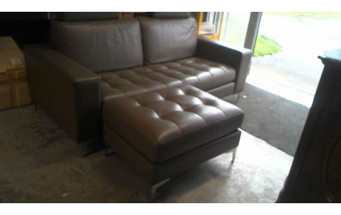 CANAPE CUIR + REPOSE