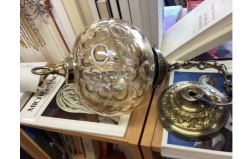 LUSTRE BOULE EN VERRE VINTAGE