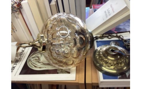 LUSTRE BOULE EN VERRE VINTAGE