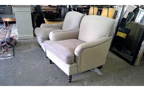 FAUTEUILS CLUB LA  PAIRE EN TISSU GRIS