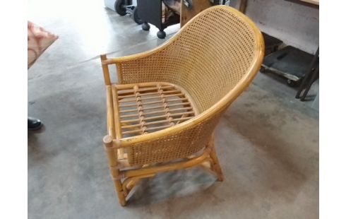 FAUTEUIL CANNAGE ROTIN + COUSSINS E