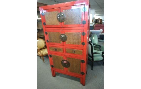CABINET CHINOIS LAQUE ROUGE