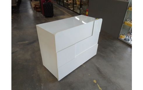 COMMODE 3 TIROIRS BLANC LAQUÉ