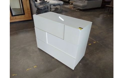 COMMODE 3 TIROIRS BLANC LAQUÉ