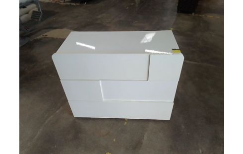 COMMODE 3 TIROIRS BLANC LAQUÉ