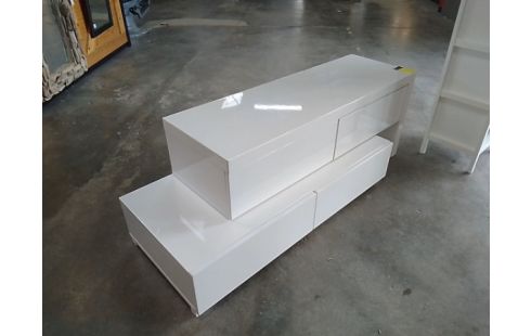 MEUBLE TV MODULABLE BLANC LAQUE