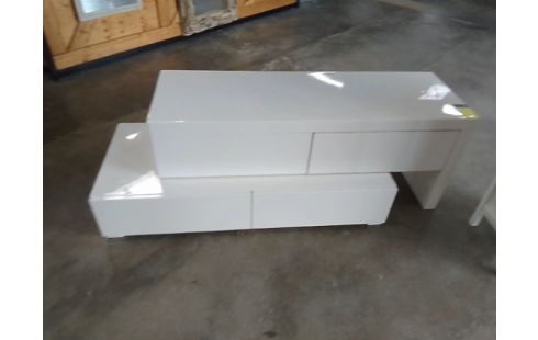 MEUBLE TV MODULABLE BLANC LAQUE