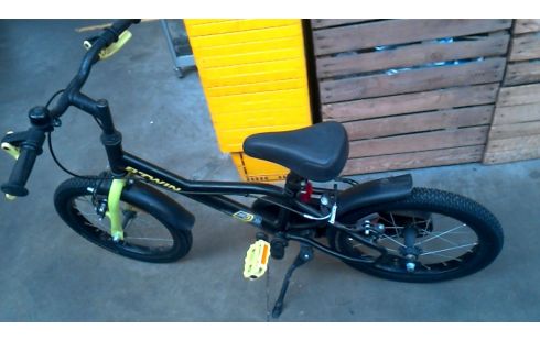 KINDERFAHRRAD, , B'TWIN-RAD SCHWARZ MET GRÜN