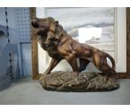 SCULPTURE LION PLATRE