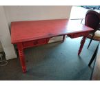 BUREAU 2 TIROIRS PATINE ROUGE