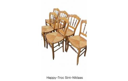 6 STOELEN RIETEN ZIT