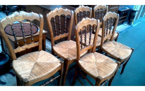 6 STOELEN RIETEN ZIT