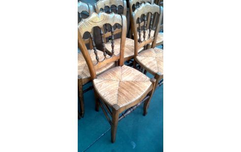 6 STOELEN RIETEN ZIT