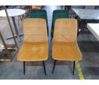 4 CHAISES TYPE MODERNE TISSU COULEURS