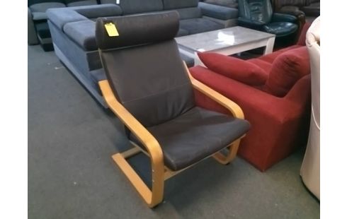 FAUTEUIL IKEA MARRON AVEC BOIS