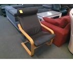FAUTEUIL IKEA MARRON AVEC BOIS
