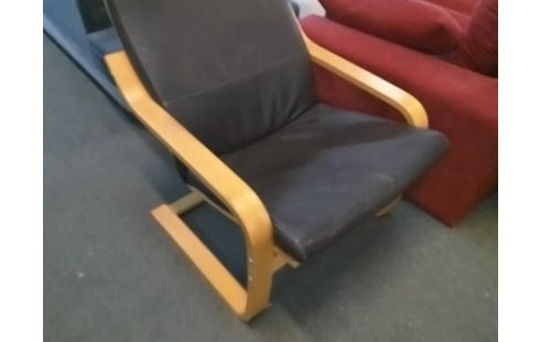 FAUTEUIL IKEA MARRON AVEC BOIS