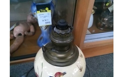 PIED DE LAMPE PETROLE MOTIF OISEAU