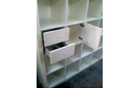 REGAL WEIß 25 FÄCHER 1-T 2-SCHUBL.