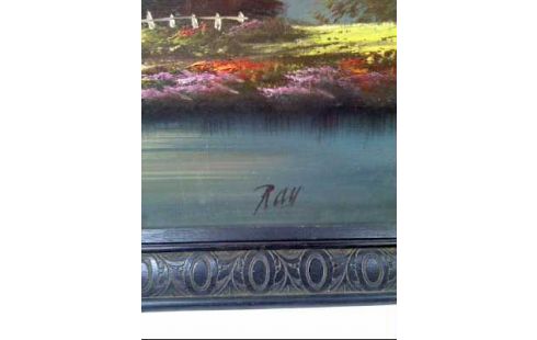 ÖLGEMÄLDE I.R. COTTAGE AM SEE <R. PERIER>