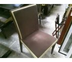 LOT DE 4 CHAISES TISSU MARRON ET VERT