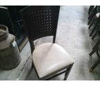 LOT DE 6 CHAISES BOIS ASSISES BLANCHES