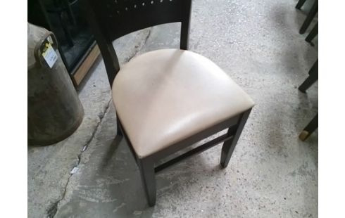 LOT DE 6 CHAISES BOIS ASSISES BLANCHES