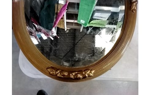 MIROIR DORE OVALE BISEAUTÉ