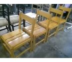 4 CHAISES VINTAGE EN HETRE STYLE CHARLOTTE PERRIAND ANNEES 80