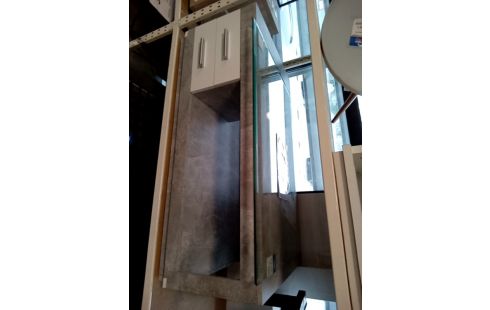 TABLE BASSE MODERNE GRISE BLANCHE 2 TIROIRS