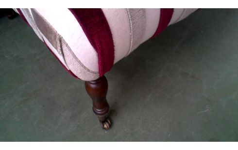 FAUTEUIL RAYE BEIGE ROUGE CAFE