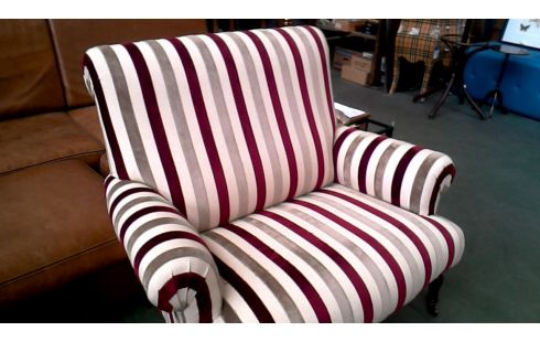 FAUTEUIL RAYE BEIGE ROUGE CAFE