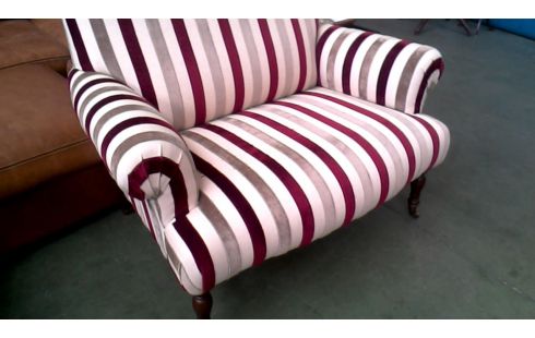 FAUTEUIL RAYE BEIGE ROUGE CAFE