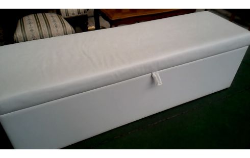 CAISSE, , BANC OBLONGUE GRAND BLANCHE SIMILI CUIR