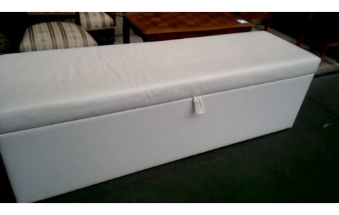 CAISSE, , BANC OBLONGUE GRAND BLANCHE SIMILI CUIR