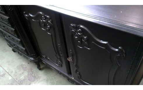 DRESSOIR ZWART STIJL LOUIS XV 4 DEUREN 5L