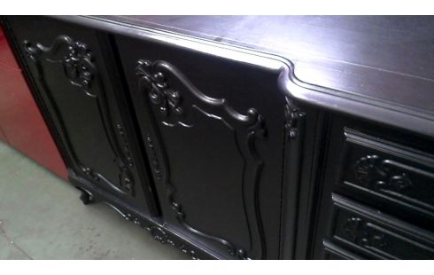 DRESSOIR ZWART STIJL LOUIS XV 4 DEUREN 5L
