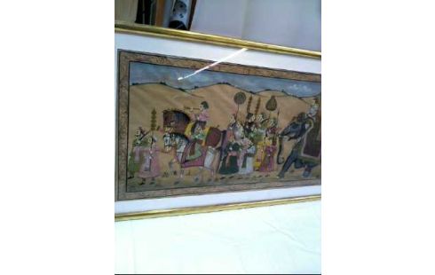 BILD MINIATURMALEREI I.R. ELEFANT PFERDE