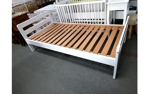 LIT PEINT BLANC 90X190 AVEC SOMMMIER