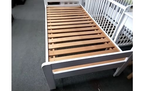 LIT PEINT BLANC 90X190 AVEC SOMMMIER