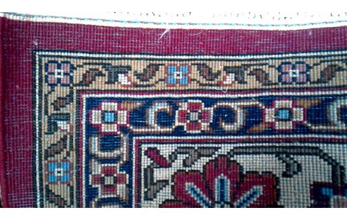 TAPIS NOUE MAIN BORDEAUX BRUN BEIGE