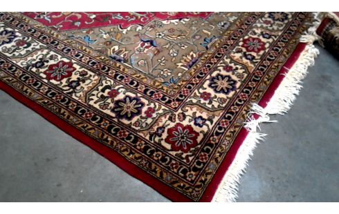 TAPIS NOUE MAIN BORDEAUX BRUN BEIGE
