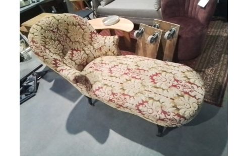 MERIDIENNE STYLE NAPOLÉON III TISSU ROUGE ET VERT