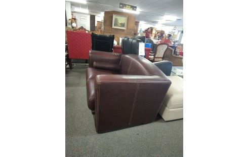 CANAPE 2 PLACES CUIR STYLE COLONIAL