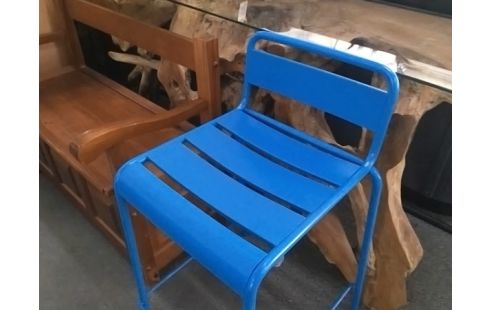 CHAISE HAUTE METAL BLEUE