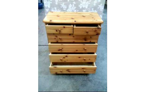 KOMMODE HOLZ KIEFER 6-SCHUBLADEN