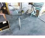TABLE RONDE CHROME ET VERRE